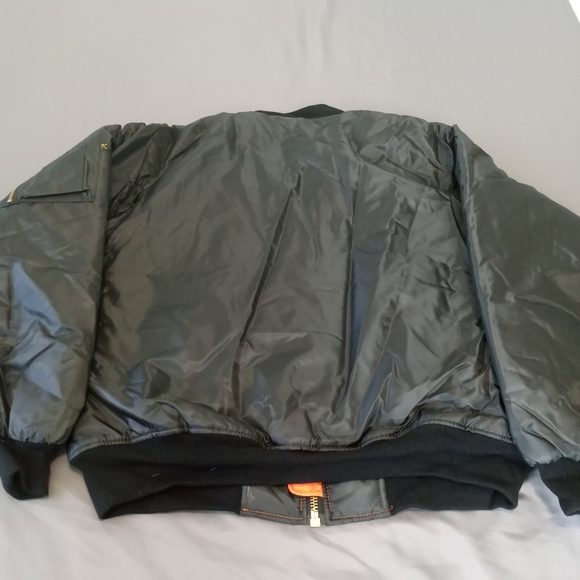 MA-1 NWT Rothco Flight Military Lightweight Field New Bomber Black Orange Jacket - Picture 2 of 8